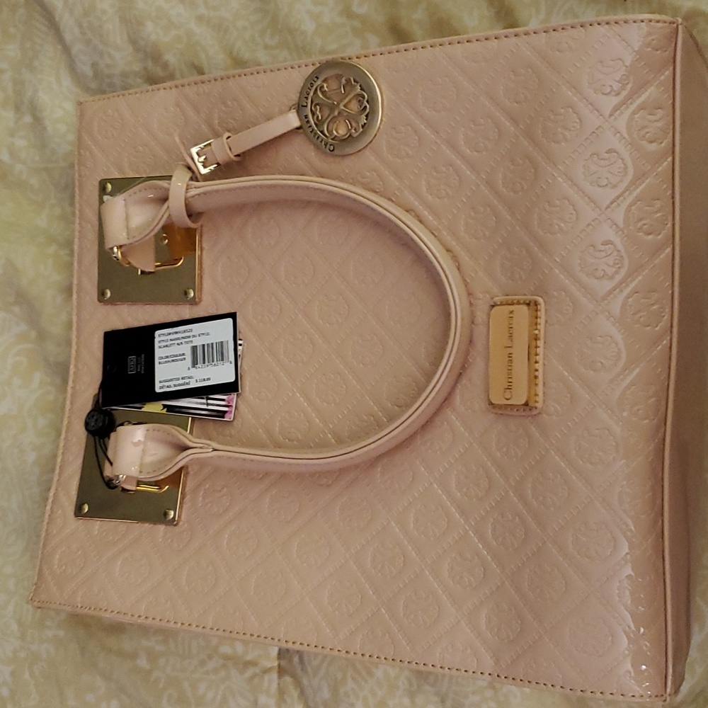 *NWT* Christian Lacroix Designer Tote Handbag- Blush w/Gold Accents